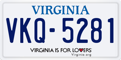 VA license plate VKQ5281
