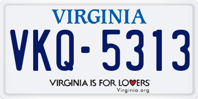 VA license plate VKQ5313