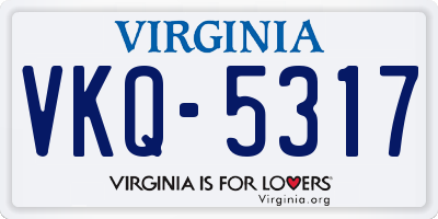 VA license plate VKQ5317