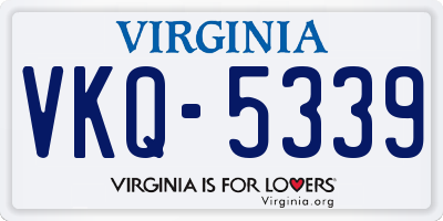 VA license plate VKQ5339