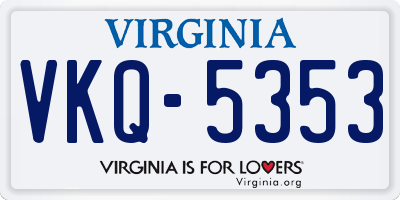 VA license plate VKQ5353