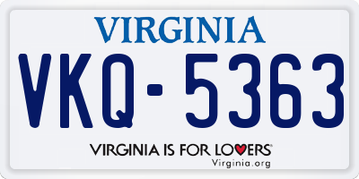 VA license plate VKQ5363