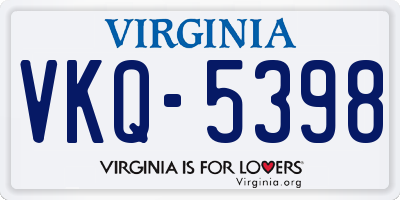 VA license plate VKQ5398