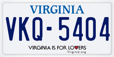VA license plate VKQ5404