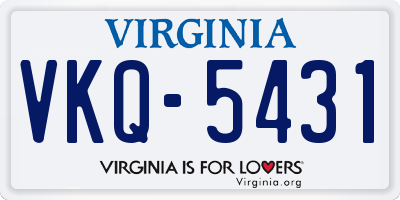 VA license plate VKQ5431
