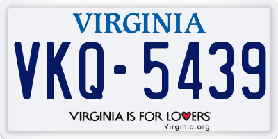 VA license plate VKQ5439