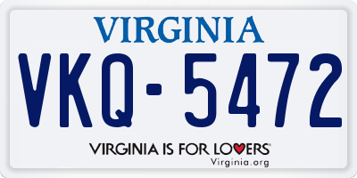 VA license plate VKQ5472
