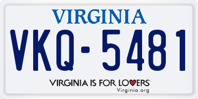 VA license plate VKQ5481