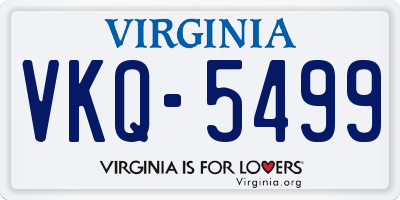 VA license plate VKQ5499
