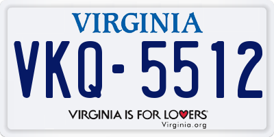 VA license plate VKQ5512