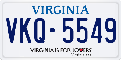 VA license plate VKQ5549