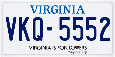VA license plate VKQ5552