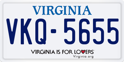 VA license plate VKQ5655
