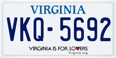 VA license plate VKQ5692