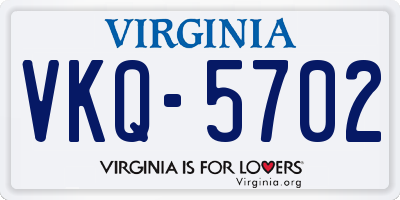 VA license plate VKQ5702
