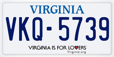VA license plate VKQ5739