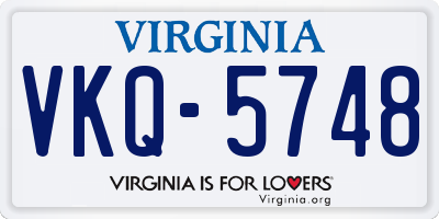 VA license plate VKQ5748
