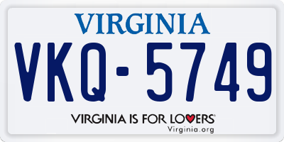 VA license plate VKQ5749