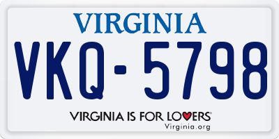 VA license plate VKQ5798