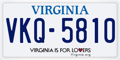 VA license plate VKQ5810