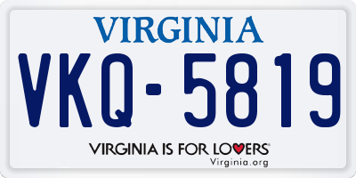 VA license plate VKQ5819