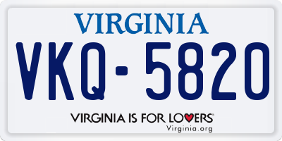VA license plate VKQ5820