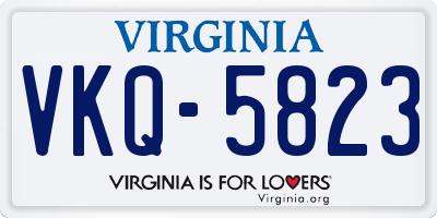 VA license plate VKQ5823