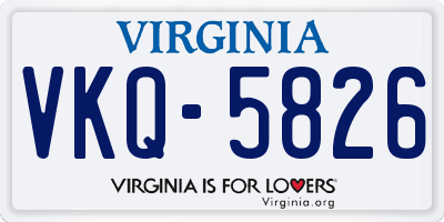 VA license plate VKQ5826