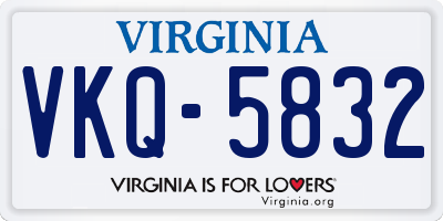 VA license plate VKQ5832