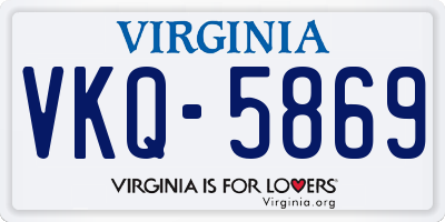 VA license plate VKQ5869