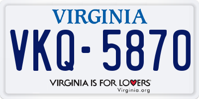 VA license plate VKQ5870