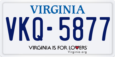 VA license plate VKQ5877