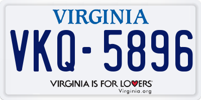 VA license plate VKQ5896