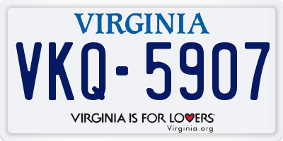 VA license plate VKQ5907