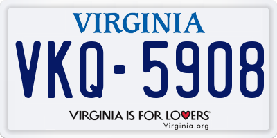 VA license plate VKQ5908