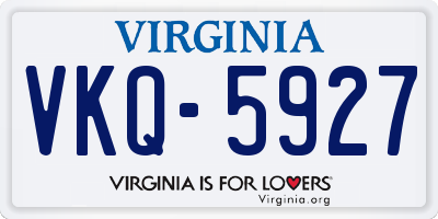 VA license plate VKQ5927
