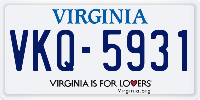 VA license plate VKQ5931