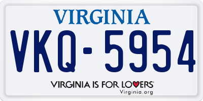 VA license plate VKQ5954
