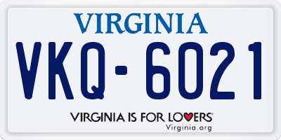 VA license plate VKQ6021