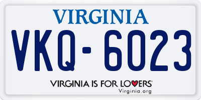 VA license plate VKQ6023