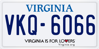 VA license plate VKQ6066