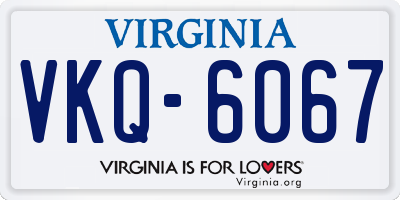 VA license plate VKQ6067