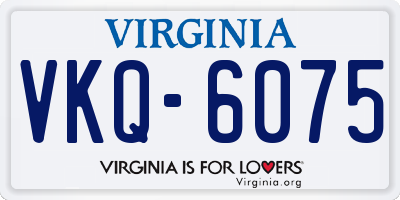VA license plate VKQ6075