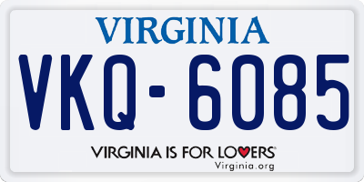 VA license plate VKQ6085