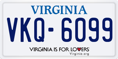 VA license plate VKQ6099
