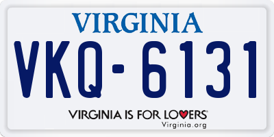 VA license plate VKQ6131