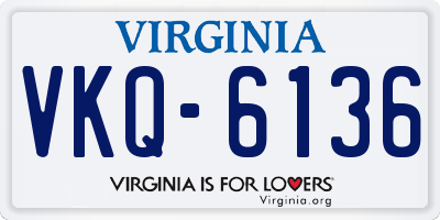 VA license plate VKQ6136