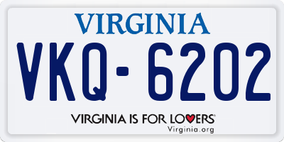 VA license plate VKQ6202