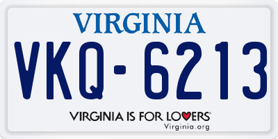 VA license plate VKQ6213