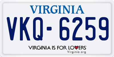 VA license plate VKQ6259